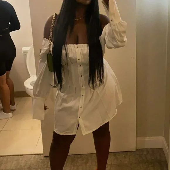 Fashion Nova | Dresses | Off Shoulder Dress Size L White | Poshmark